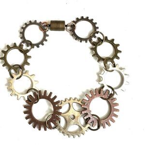 Tri tone gears bracelet